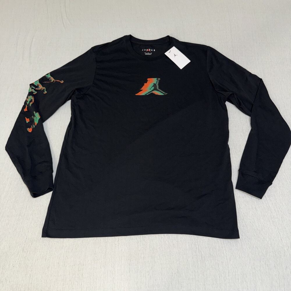 NIKE MENS AIR JORDAN LONG SLEEVE CREW T-SHIRT FB7455-010 SZ XL NWT